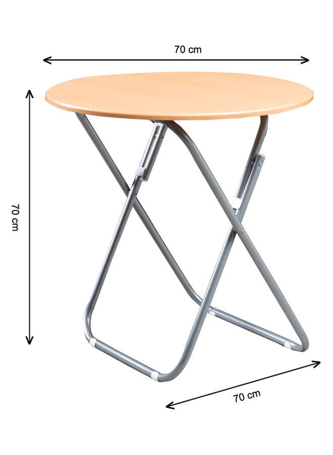 WT-EASYCARE Round Portable Outdoor Folding Table Beige 70x70x70cm  - Image 4