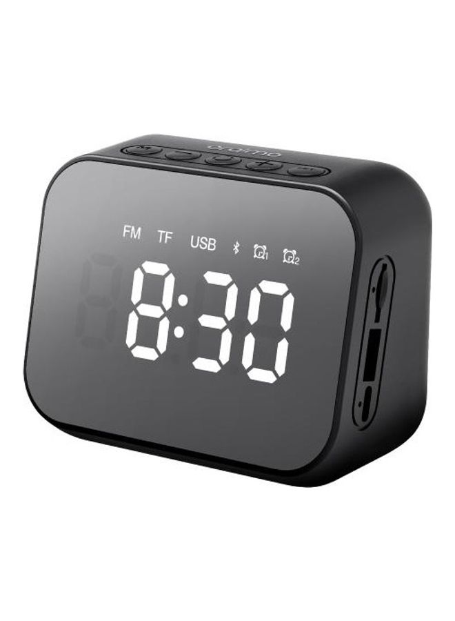 Oraimo Digital Alarm Clock Bluetooth speaker with Mirror Surface LED Display And Nightlight brightness control. Black - Image 1