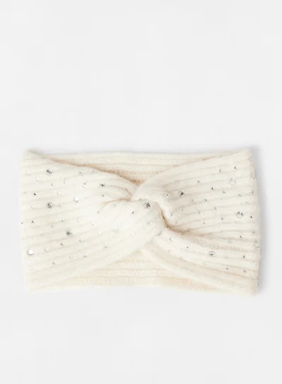 PIECES Knotted Headband Beige