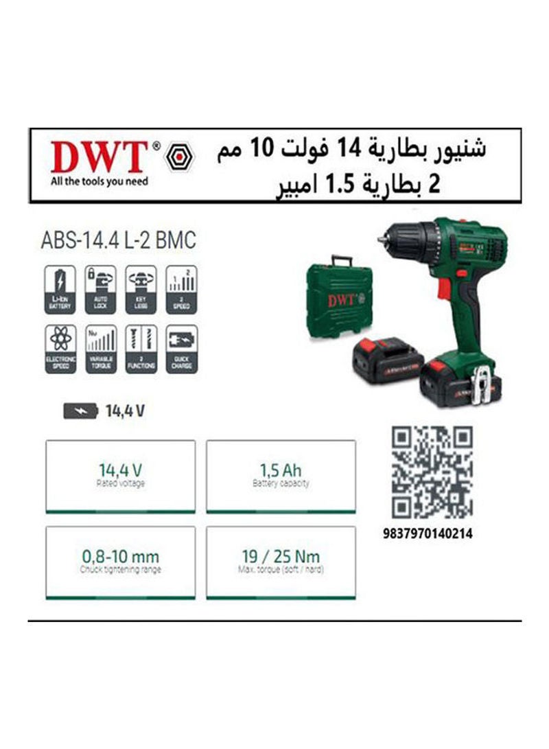 DWT - Drill Battery 14V 10 Mm 1.5 Amp Green - Image 1