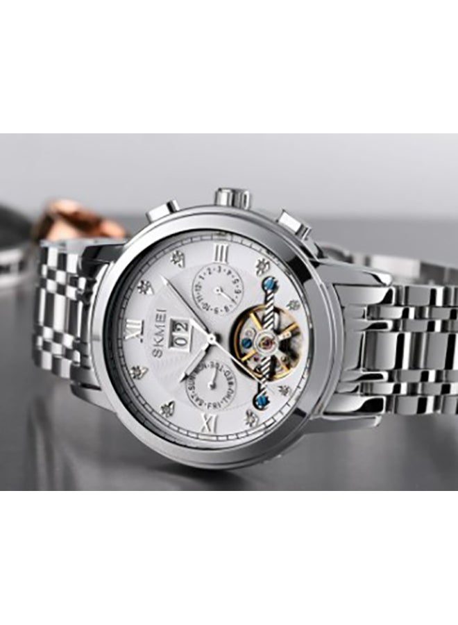 SKMEI Men's M029 Big Dial Auto Mechanical Stainless Steel Tourbillon Luxury Designer Watch  - Image 3