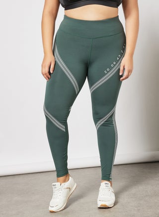 Curvy High Waist Training Leggings Green