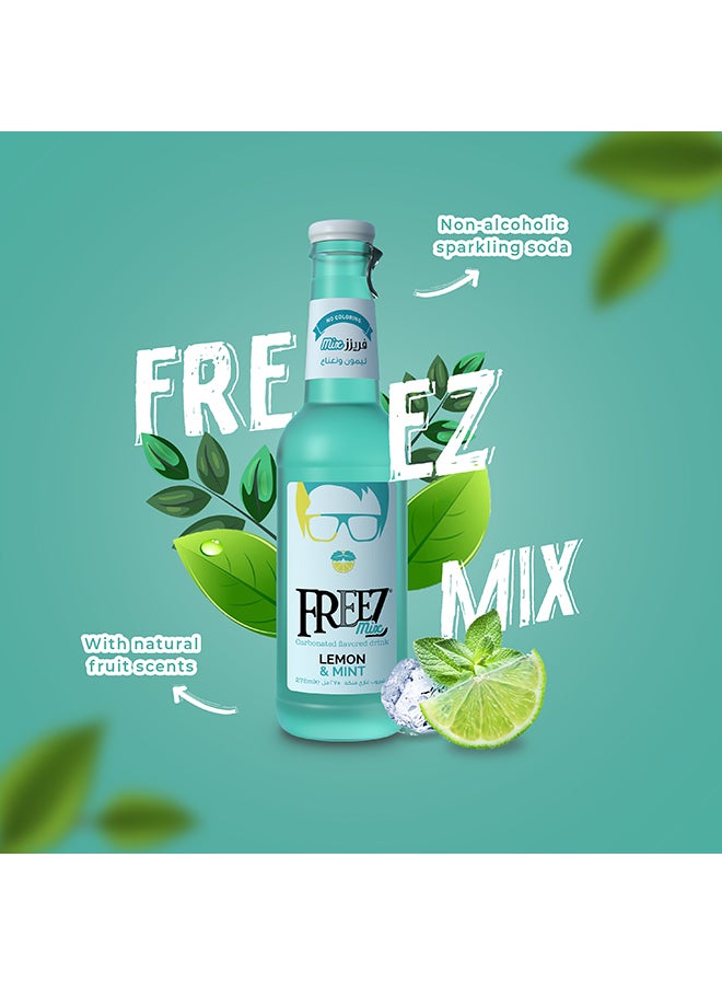 Freez Lemon Mint Mix Soft Drinks Glass Bottle 275ml - Image 3