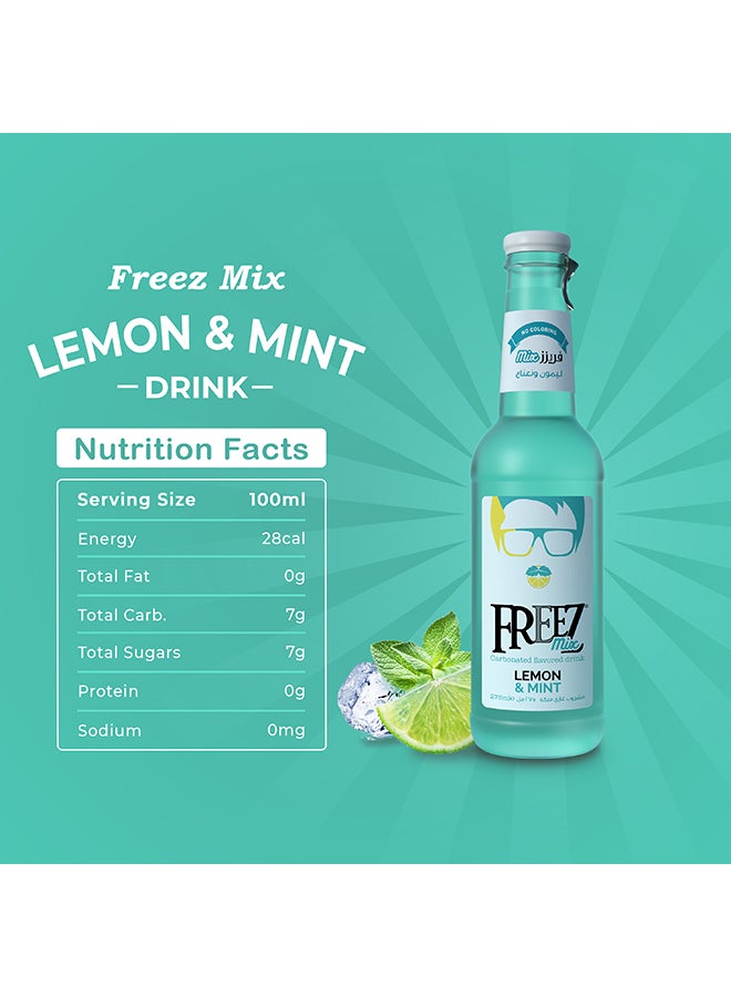 Freez Lemon Mint Mix Soft Drinks Glass Bottle 275ml - Image 4