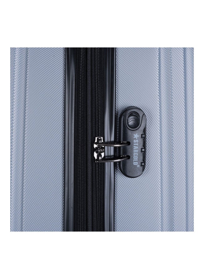 Stargold 4 Pack Of Hardside Spinner Number Locked Luggage Trolley Silver  - Image 5
