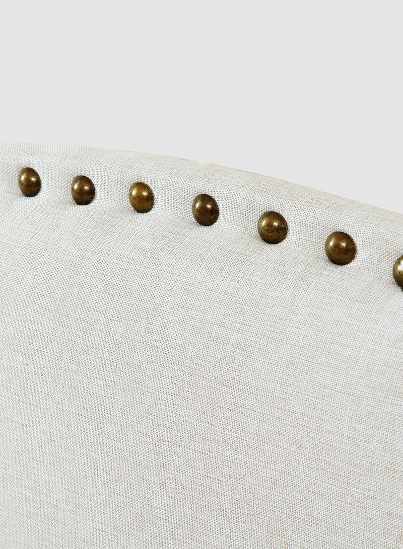 Switch - Fabric Headboard For Single Size Bed - Warsaw Collection - Modern Home - Install Attach To Wall - Ivory & Dot 90 x 70cm - Image 1