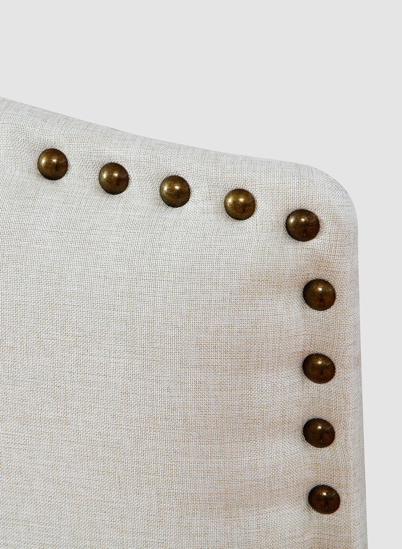 Switch - Fabric Headboard For Single Size Bed - Warsaw Collection - Modern Home - Install Attach To Wall - Ivory & Dot 90 x 70cm - Image 1
