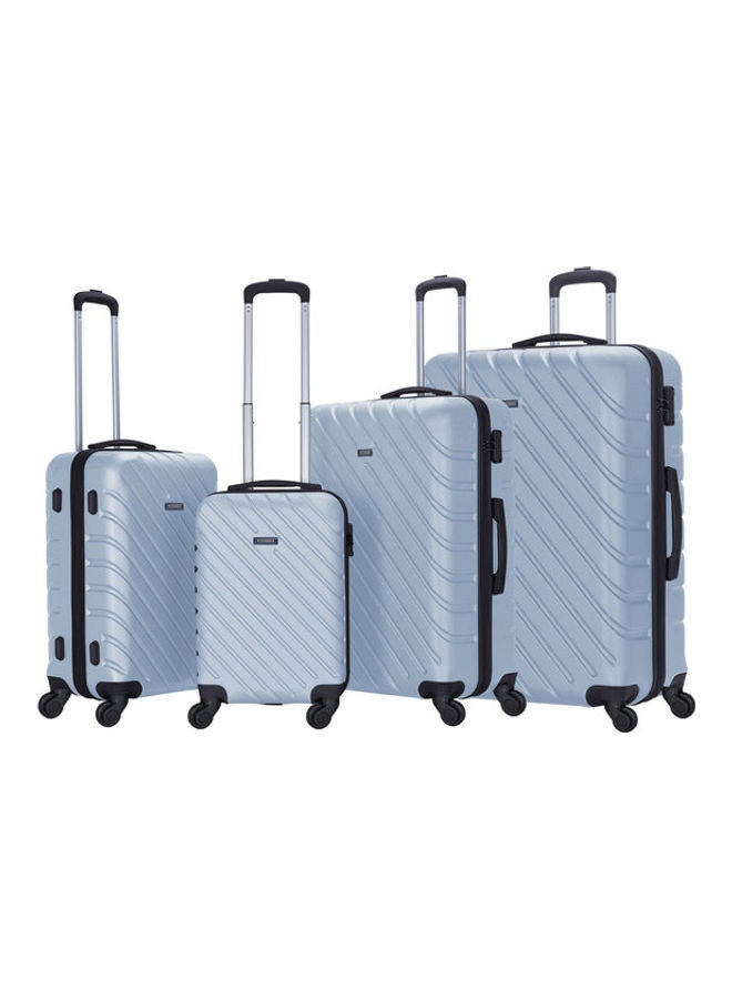 Stargold Hardside Spinner 4 Piece Luggage Trolley Set With Number Lock Silver  - Image 1