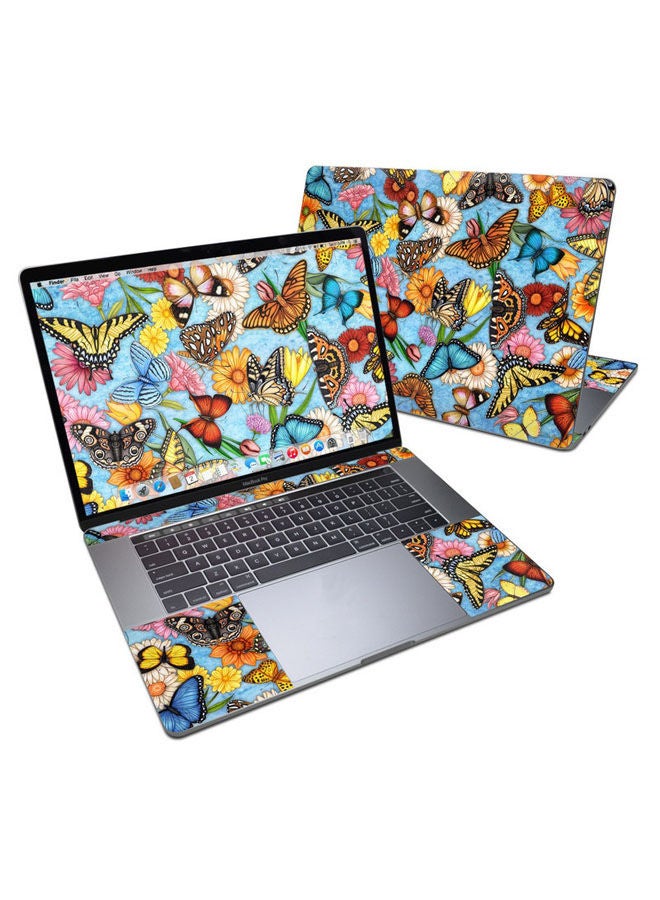 غطاء حماية بتصميم فراشة لجهاز ماك بوك برو قياس 15 بوصة متعدد الألوان