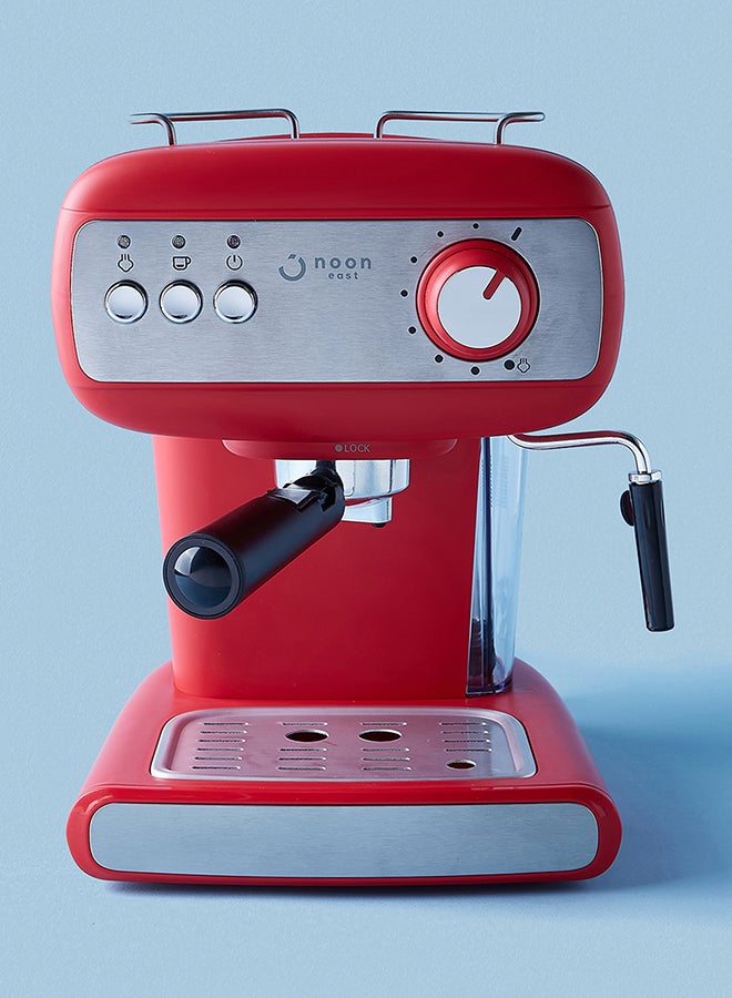 Noon East - Espresso Coffee Machine - 15 Bar 850 W With High Pressure 1.2 Liter Wine Red 1.2 L 850.0 W CM-8500A-GS Wine Red - Image 1