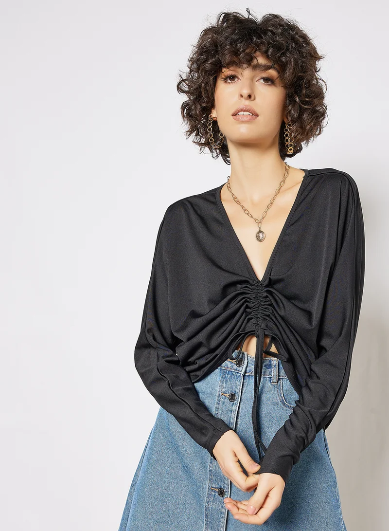 LABEL RAIL Ruched Front Top