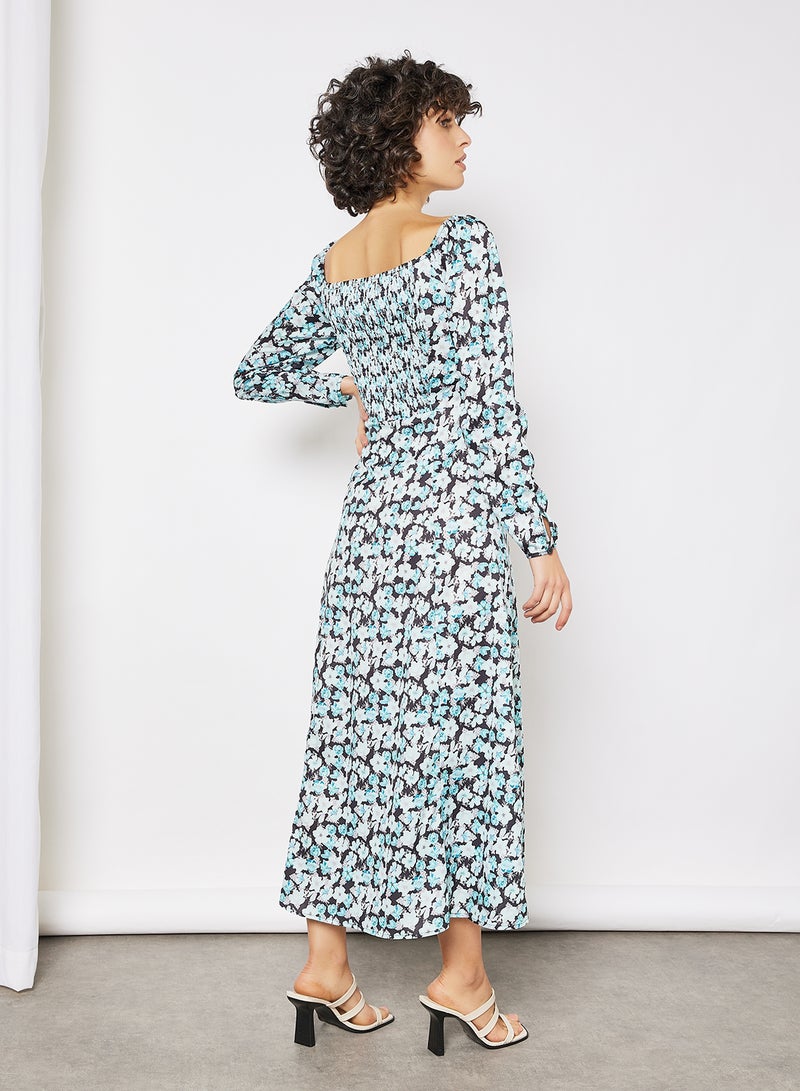 Floral Print Maxi Dress Light Blue - v1637501915/N48465475V_3