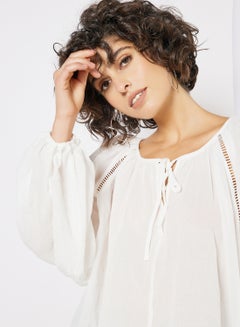 Joni Balloon Sleeve Blouse White