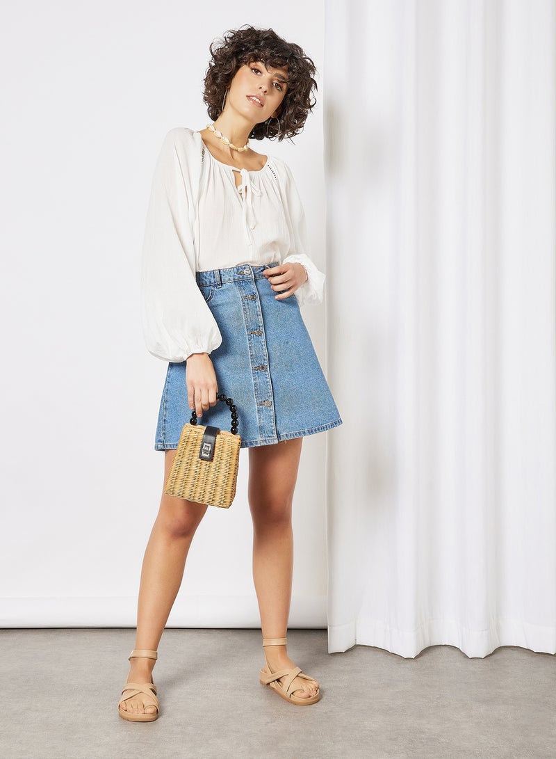 Charlie Holiday. - Joni Balloon Sleeve Blouse White - Image 1