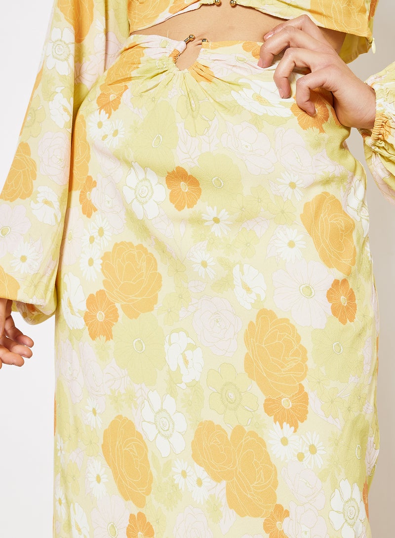 تشارلي هوليداي. تنورة أنوك بِطبعة زهور أصفر - Image 4