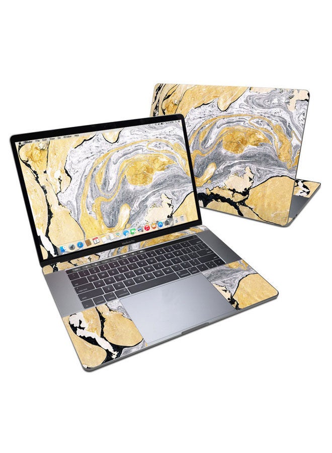 غطاء حماية من الرخام المزخرف لجهاز ماك بوك برو قياس 15 بوصة متعدد الألوان