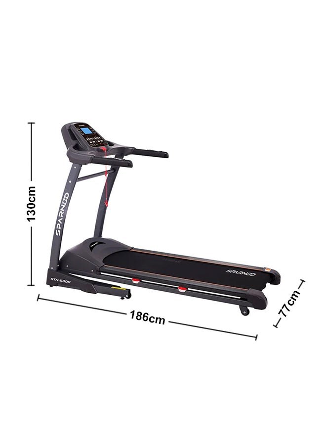 Sparnod Fitness STH 5300 5.5 HP Peak Automatic Treadmill Foldable Motorized Walking Running Machine for Home Use Sturdy Equipment with Auto Incline 186x77x130cm UAE Dubai Abu Dhabi