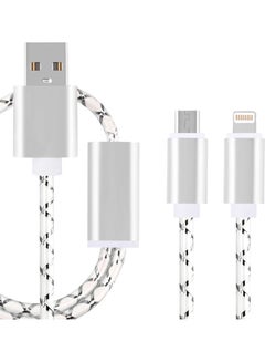 Two-In-One USB Cable iPhone and Android Silver/White - v1637540195/N51993590A_1