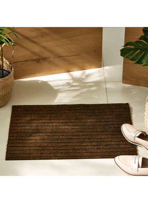 Milat Striped Door Mat Brown 60 x 40cm