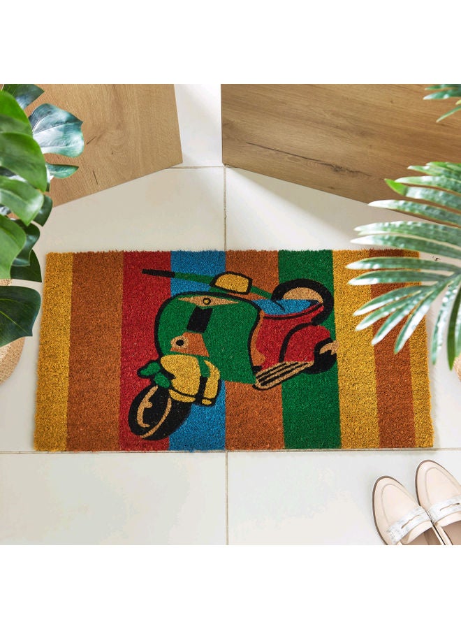 بساط باب من ألياف جوز الهند بطبعة كلمة "Welcome" بيج 60×90سم - Image 2