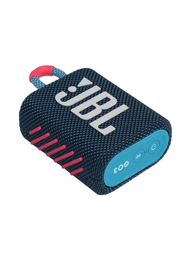 JBL Go 3 Portable Wireless Speaker, High Quality Sound - 5H Battery - Ipx Waterproof - Audio Cable Input Blue Pink  - Image 4