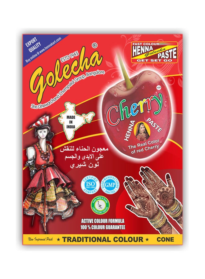 جوليتشا 12 قطعة من مخروط معجون حنة أحمر كرزي 12 x 23جرام - Image 2