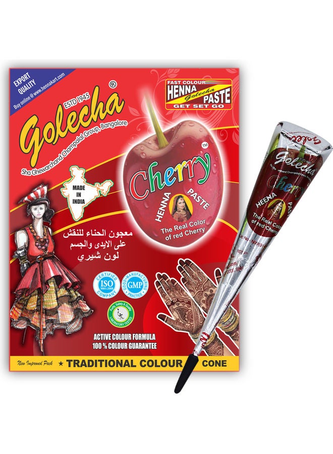 جوليتشا 12 قطعة من مخروط معجون حنة أحمر كرزي 12 x 23جرام - Image 3