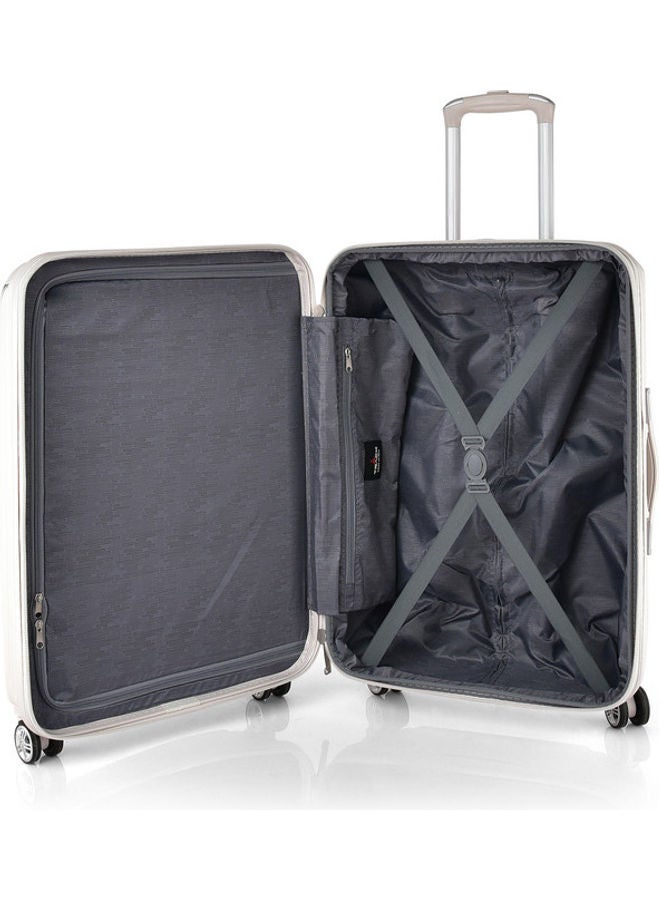 تراك طقم حقائب أمتعة بتفاصيل نسيجية مكون من 4 قطع كريم - Image 5