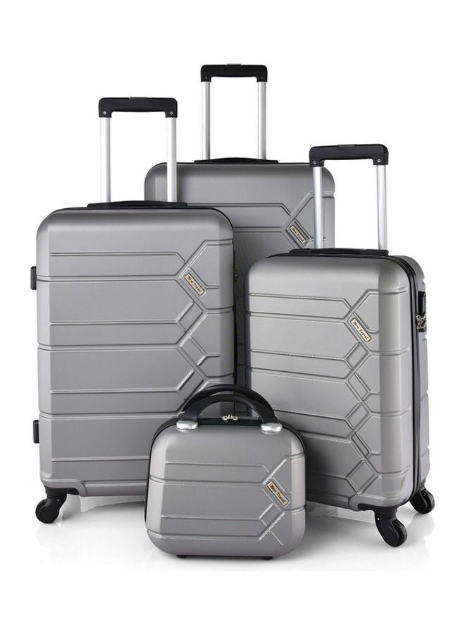 نيو ترافيل طقم حقائب أمتعة بتفاصيل نسيجية مكون من 4 قطع فضي - Image 1