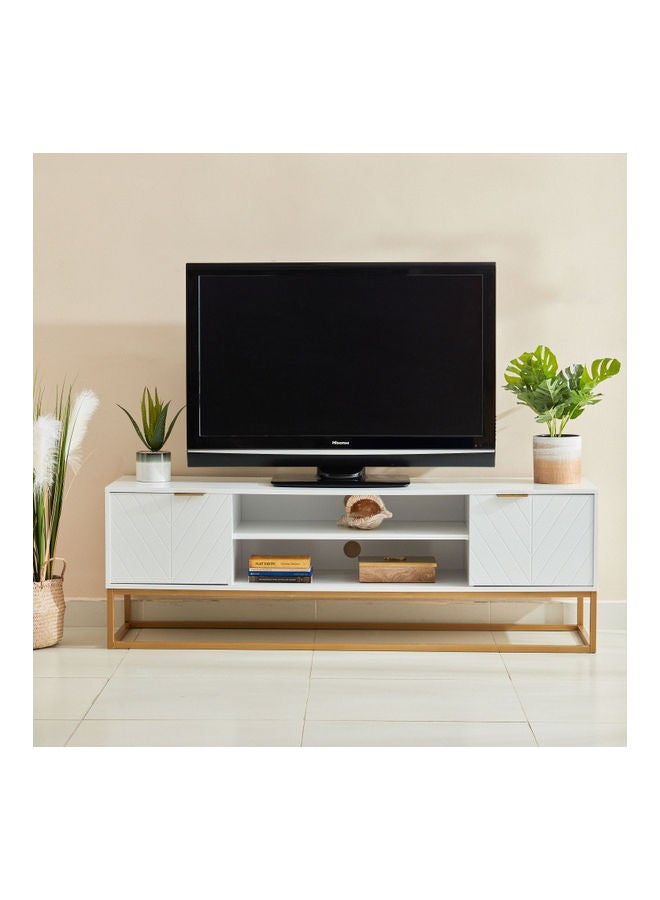 Home Box - Audrey 2-Shelf 2-Door TV Unit Multicolour 160 x 50cm - Image 1