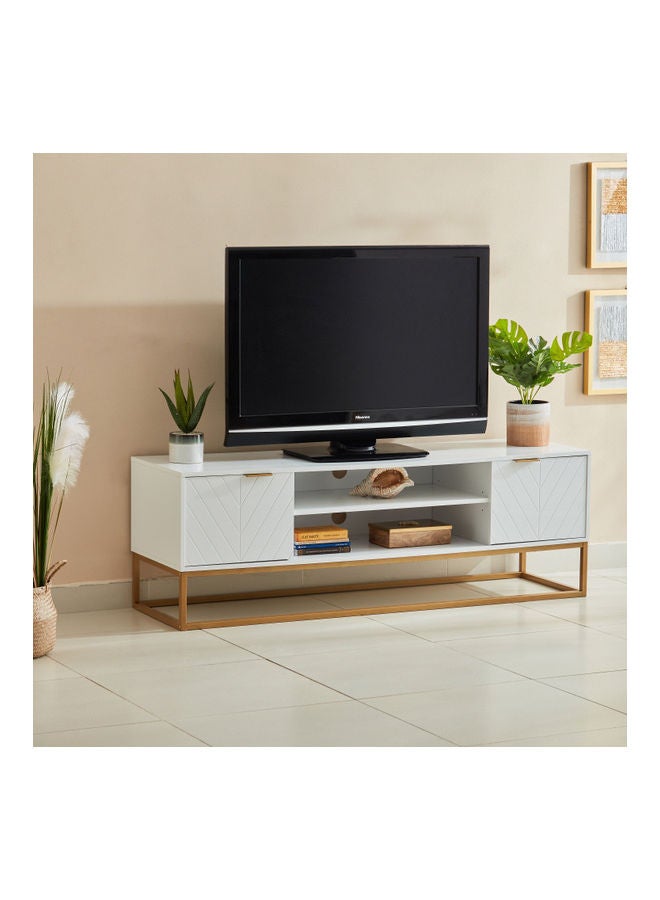 Home Box - Audrey 2-Shelf 2-Door TV Unit Multicolour 160 x 50cm - Image 1
