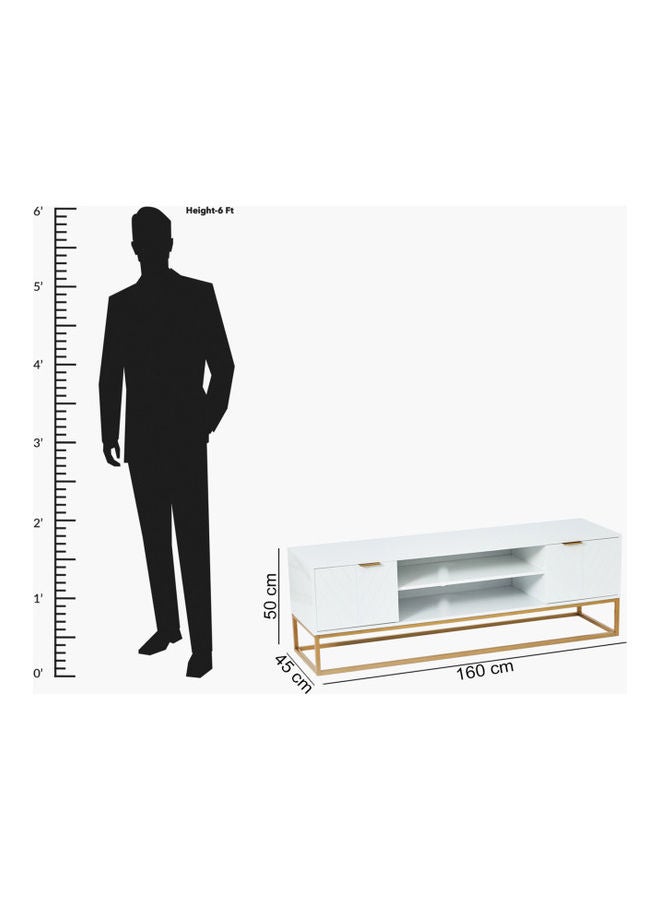 Home Box - Audrey 2-Shelf 2-Door TV Unit Multicolour 160 x 50cm - Image 1