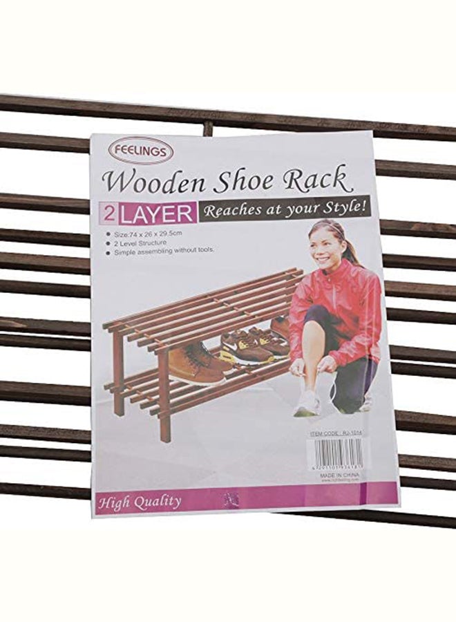 Feelings - 2-Layer Shoe Rack Brown 74x29.5x26cm - Image 1