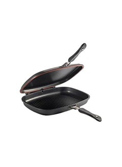 DESSINI Aluminum Two-Sided Double Grill Non-stick Pressure Pan Black 40cm  - Image 2