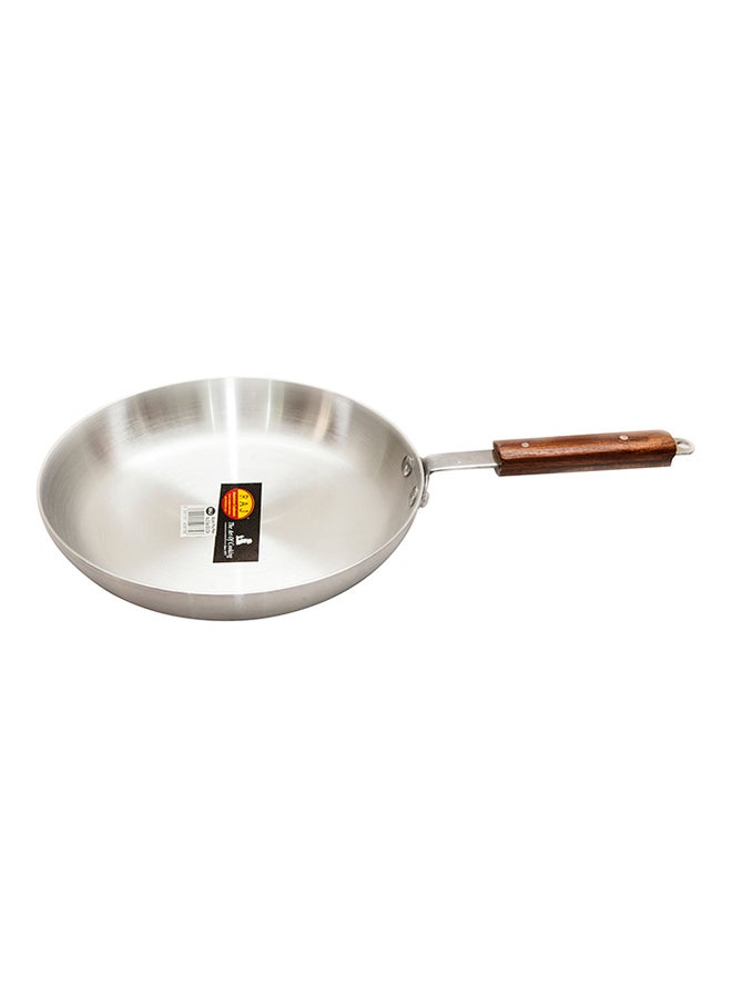 RAJ Aluminium Frying Pan With Wooden Handle Silver/Brown 25.5cm  - Image 1
