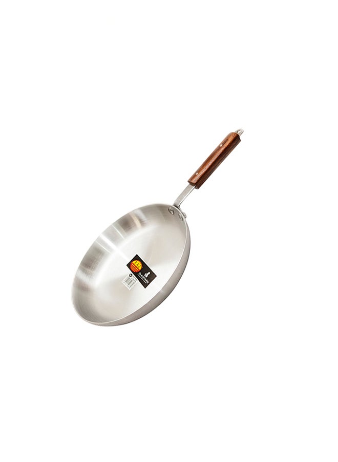 RAJ Aluminium Frying Pan With Wooden Handle Silver/Brown 25.5cm  - Image 3