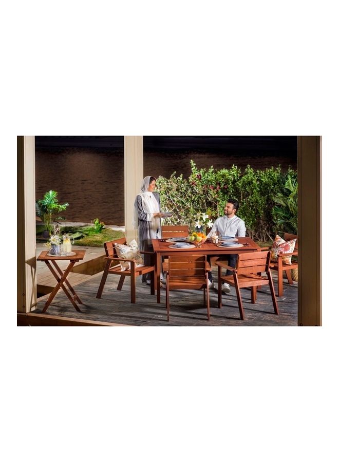 6-Seater Outdoor Dining Set Brown 147x90cm - v1637561577/N51994345A_5