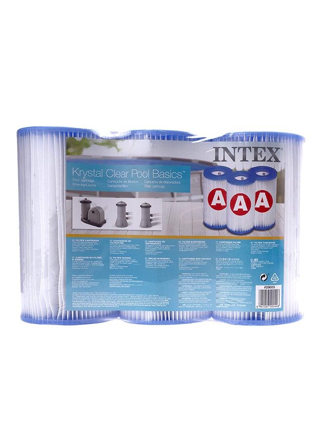 INTEX 3-Piece Type A Filter Cartridge For Pools 32.07x20.32x10.8cm - Image 2
