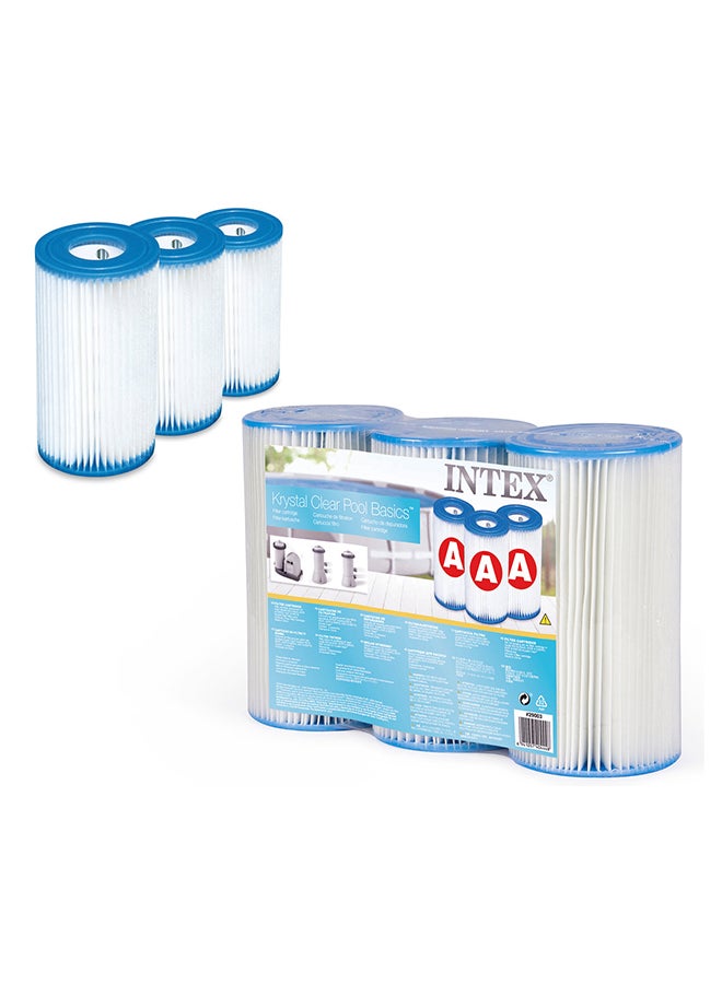 INTEX 3-Piece Type A Filter Cartridge For Pools 32.07x20.32x10.8cm - Image 3