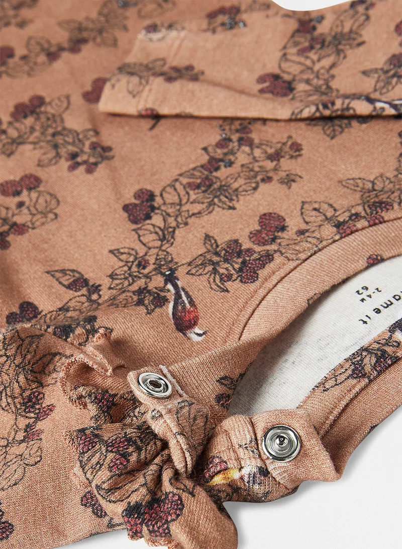 NAME IT Baby Graphic Print Bodysuit Brown