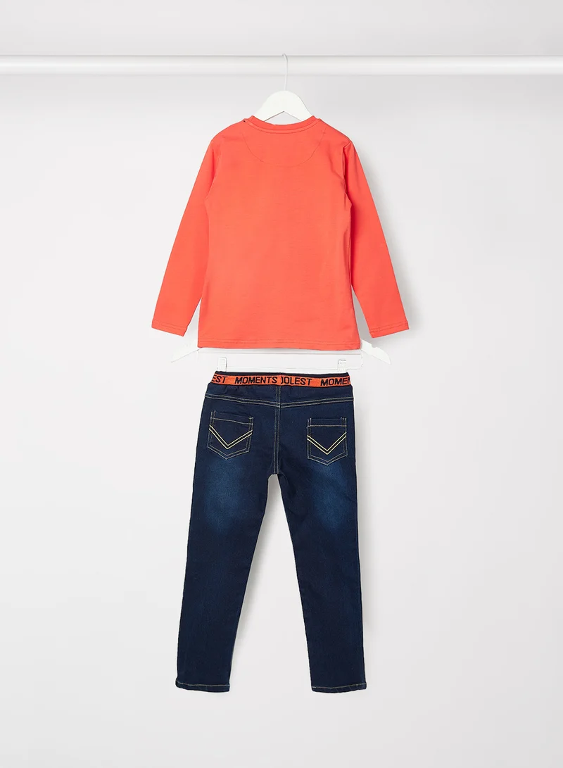 Babybol Baby/Kids Graphic T-Shirt and Jeans Set