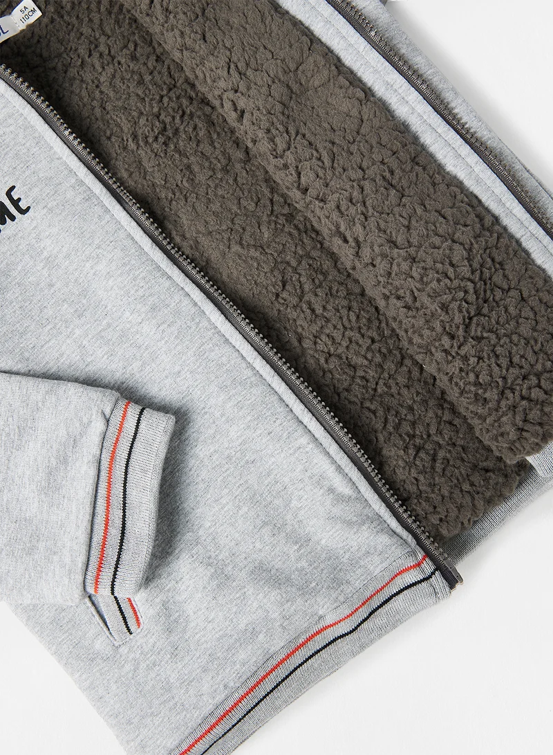 Babybol Baby Boys Zip Though Fleece Jacket Grey