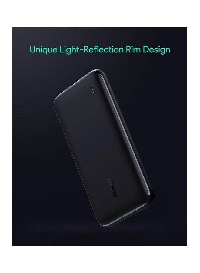 Aukey - 10000 mAh Slim Power Bank 15W PB-N73 Black - Image 1