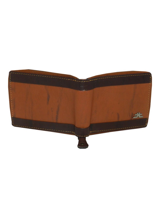 LAVERI LEATHER Genuine Leather Designer Wallet With Full Zipper Rust - Image 2