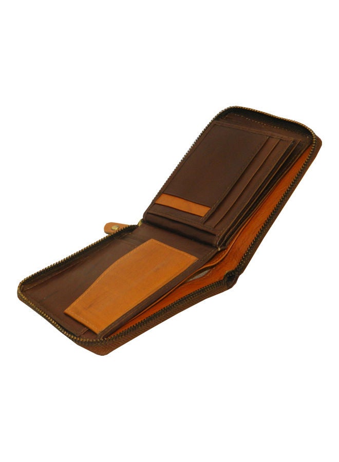 LAVERI LEATHER Genuine Leather Designer Wallet With Full Zipper Dark Brown - Image 5