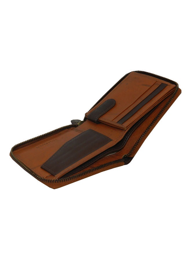 LAVERI LEATHER Genuine Leather Designer Wallet With Full Zipper Rust - Image 5