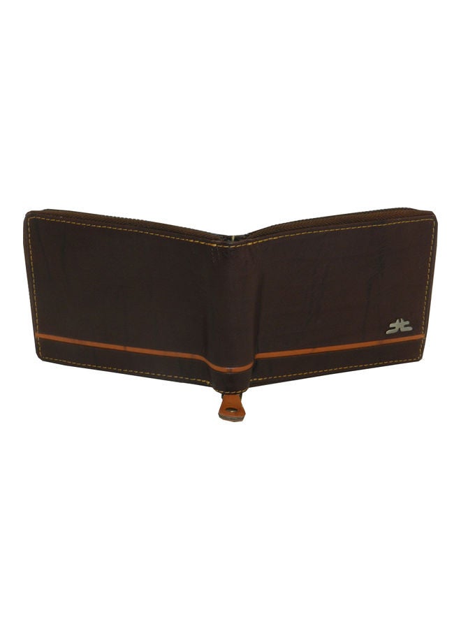 LAVERI LEATHER Genuine Leather Designer Wallet With Full Zipper Dark Brown - Image 2