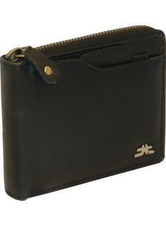 LAVERI LEATHER Genuine Leather Designer Wallet With Full Zipper Black  - Image 1