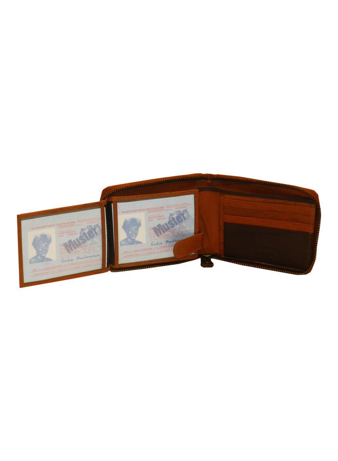 LAVERI LEATHER Genuine Leather Designer Wallet With Full Zipper Rust - Image 4