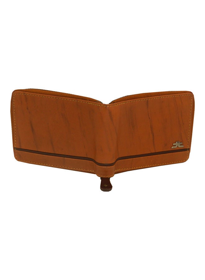 LAVERI LEATHER Genuine Leather Designer Wallet With Full Zipper Rust - Image 2